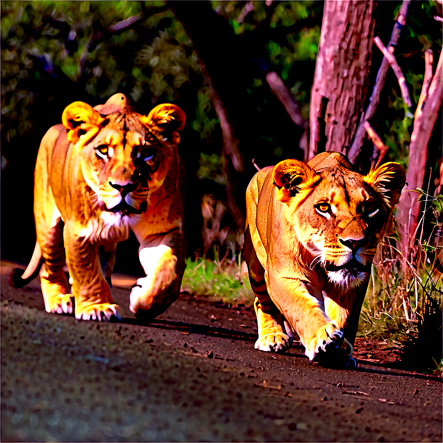 Lion Pride Walk Png 05032024 PNG image