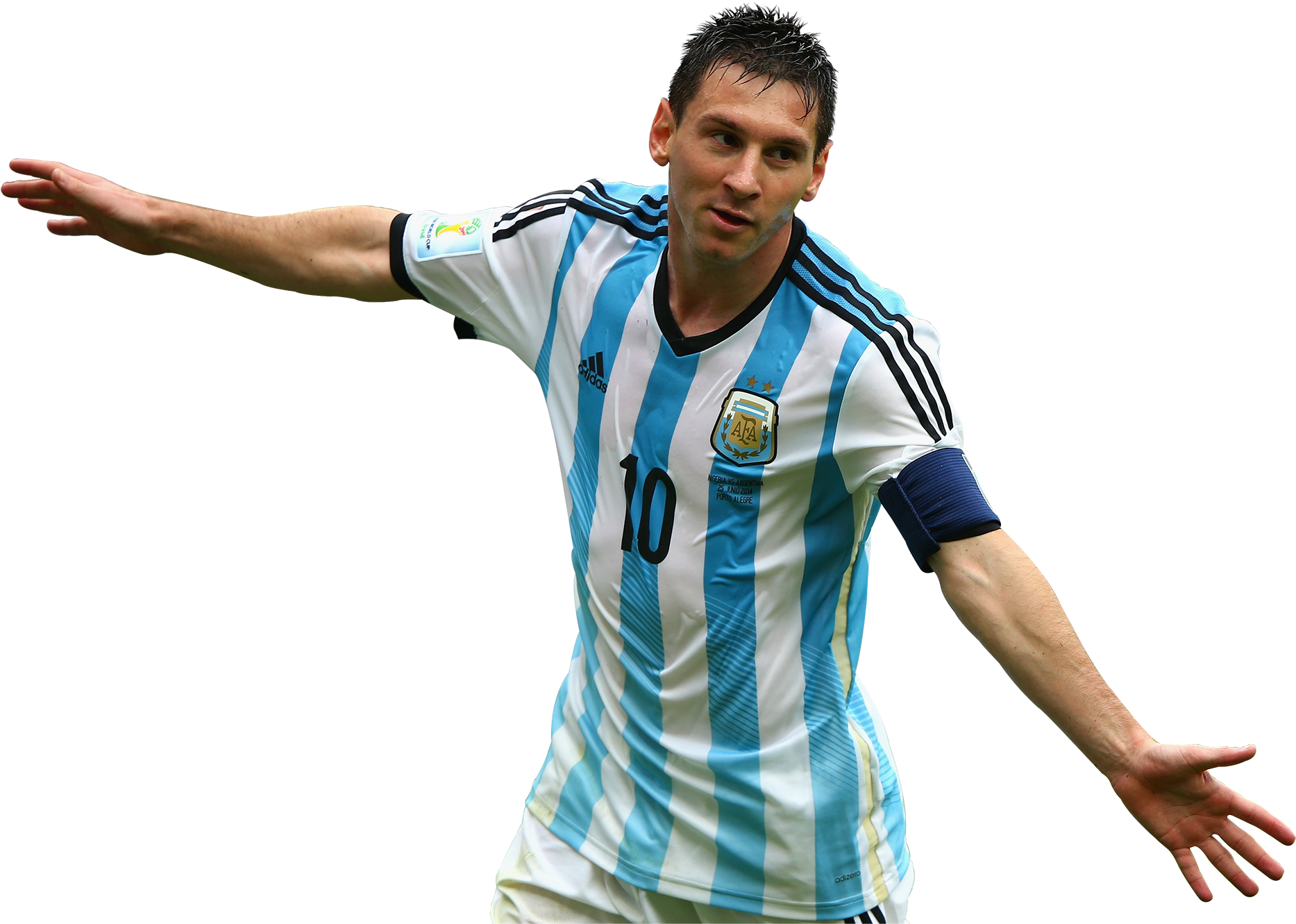 Lionel Messi Argentina Kit Celebration PNG image