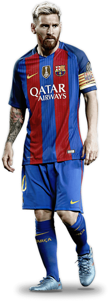 Lionel Messi Barcelona Kit PNG image