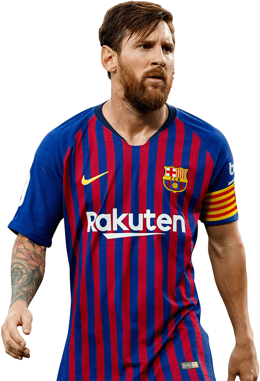 Lionel Messi Barcelona Stripes PNG image