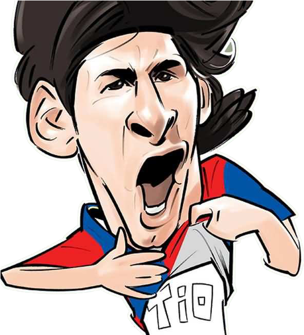 Lionel Messi Cartoon Celebration PNG image