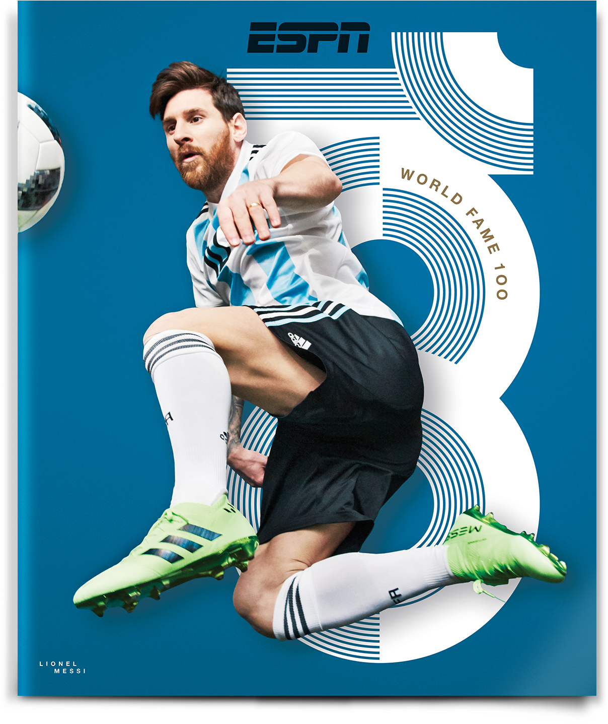 Lionel Messi E S P N World Fame100 PNG image