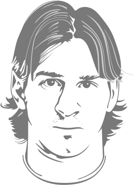 Lionel Messi Line Art Portrait PNG image