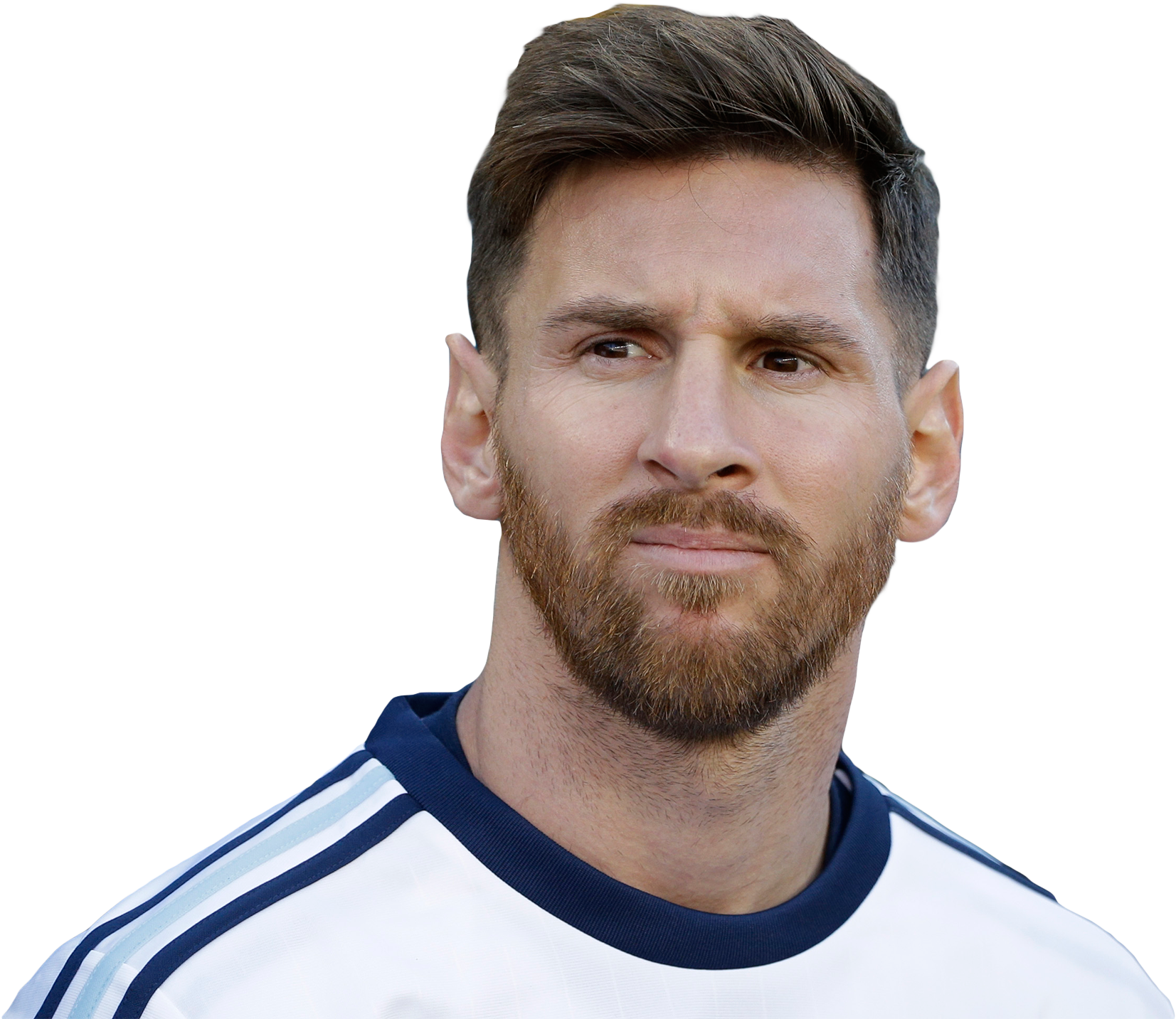 Lionel Messi Portraitin Argentina Jersey PNG image