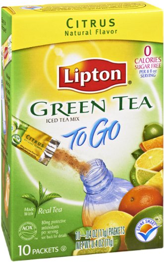 Lipton Citrus Green Tea To Go Packets PNG image