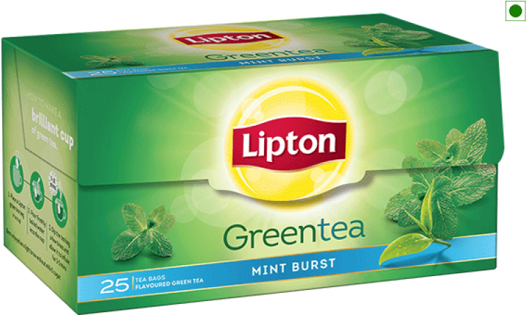 Lipton Green Tea Mint Burst Box PNG image