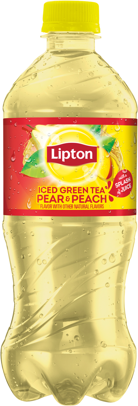 Lipton Iced Green Tea Pear Peach Bottle PNG image