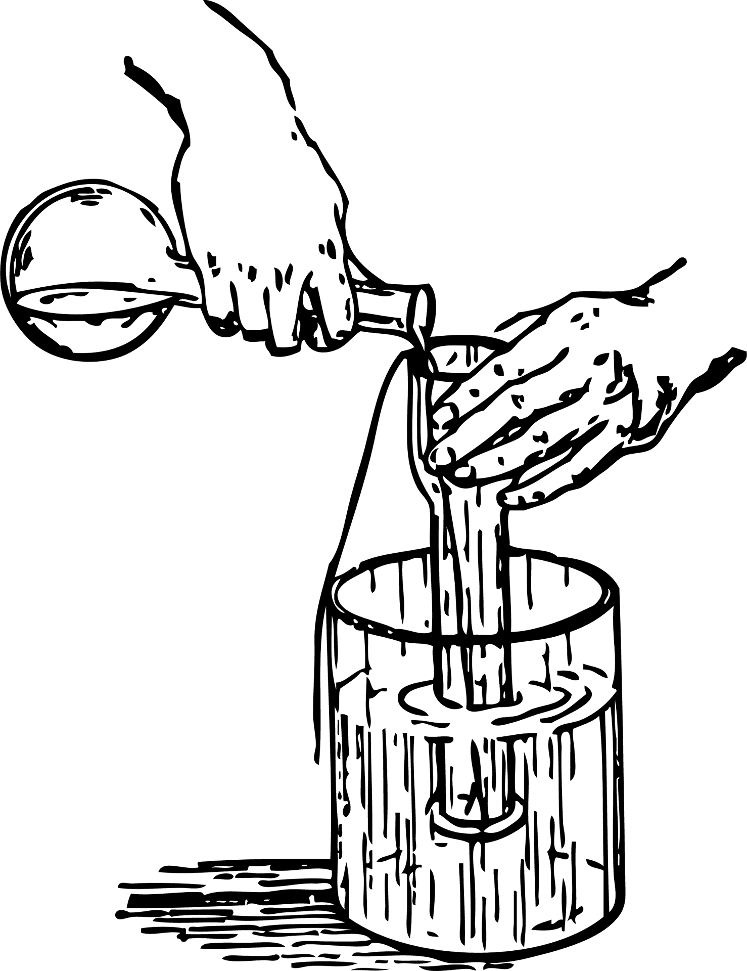 Liquid Transfer Experiment Line Art PNG image