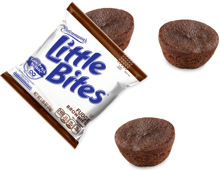 Little Bites Fudge Brownies Packagingand Product PNG image