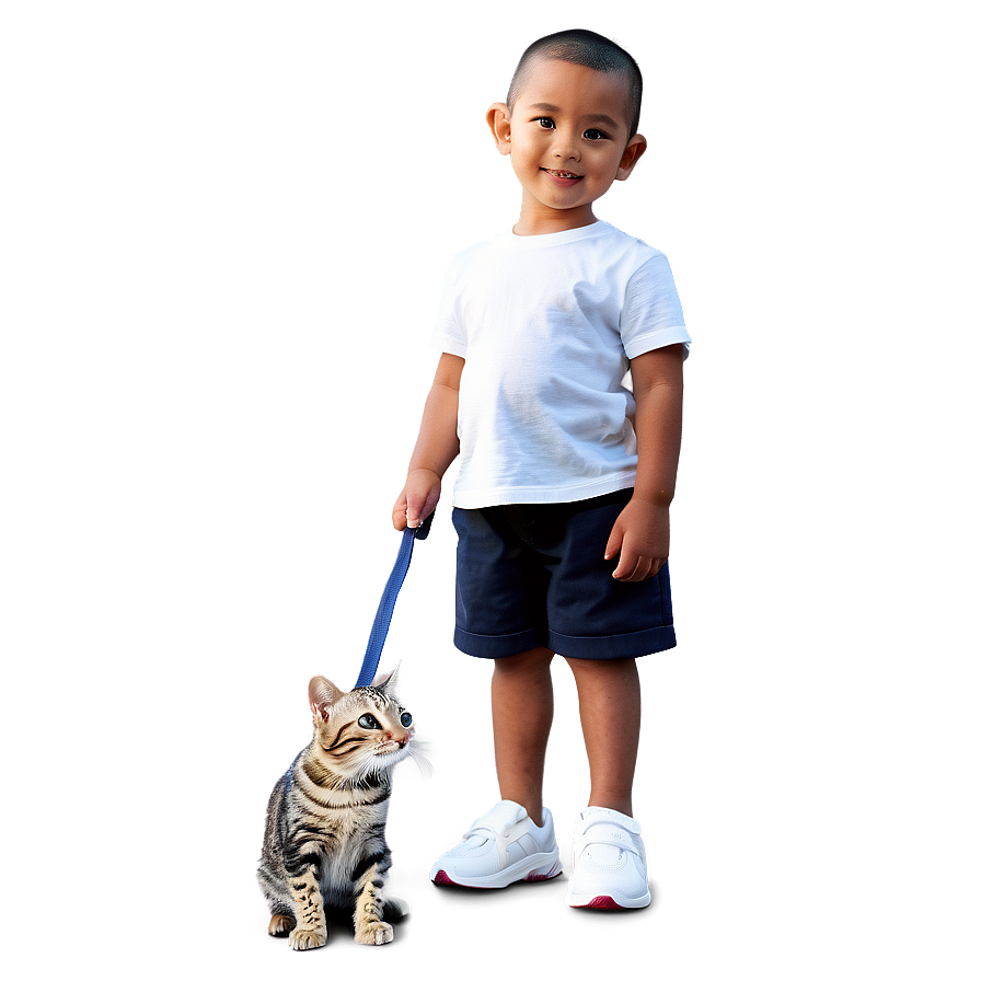 Little Kid With Pets Png Oqs PNG image