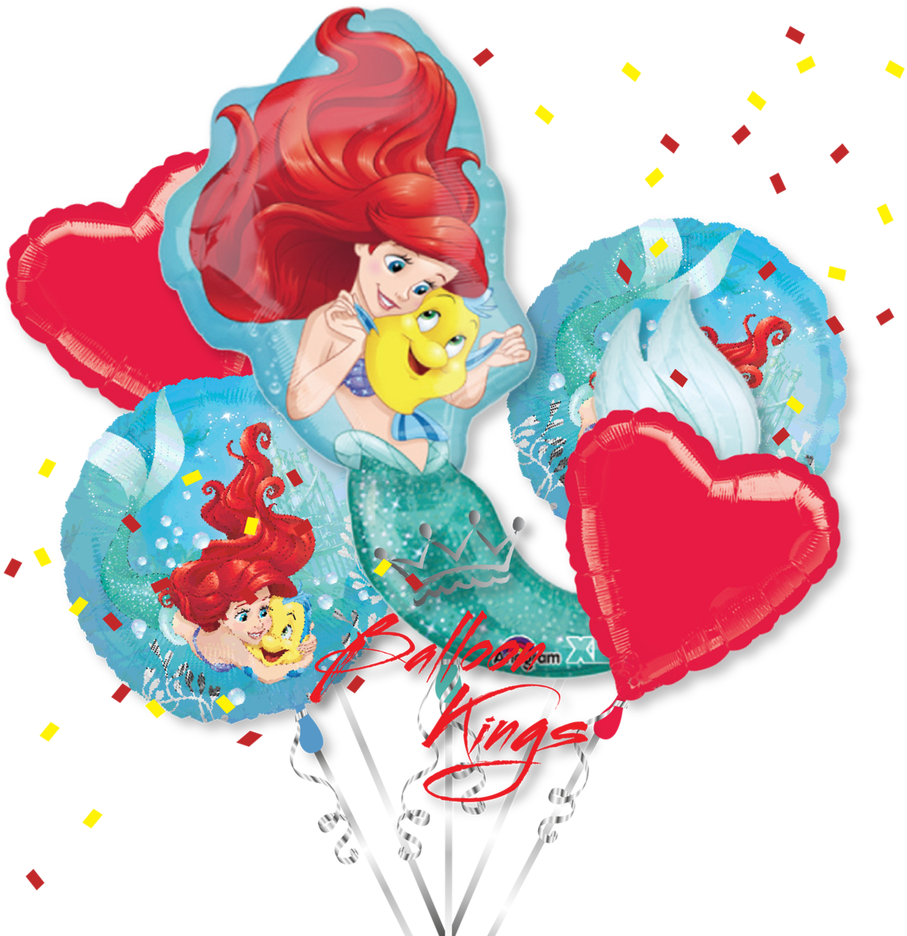 Little Mermaid Birthday Balloons PNG image