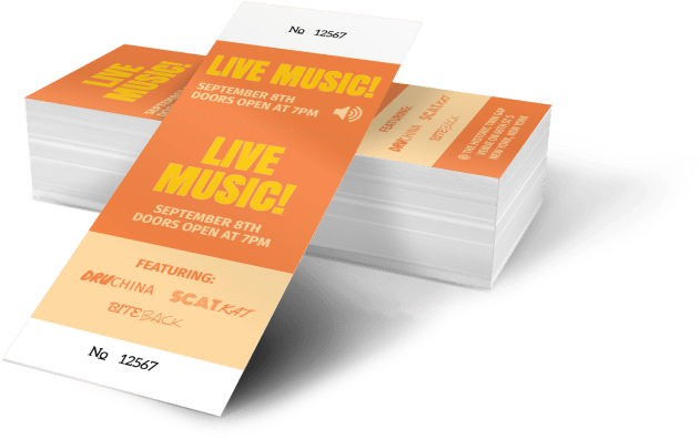 Live Music Event Tickets Stack PNG image