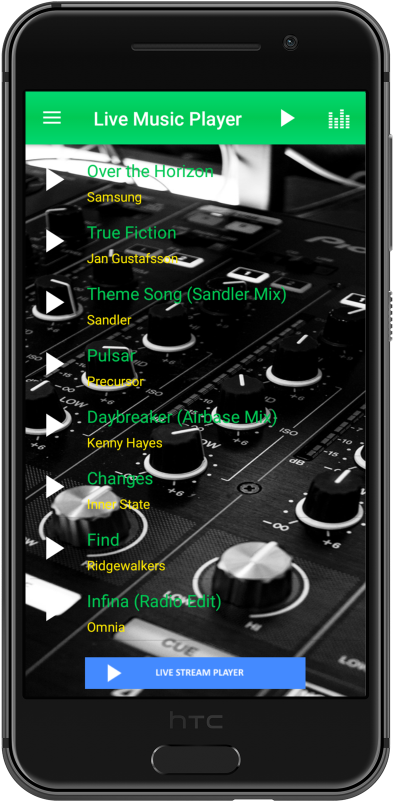 Live Music Streaming App Screen PNG image