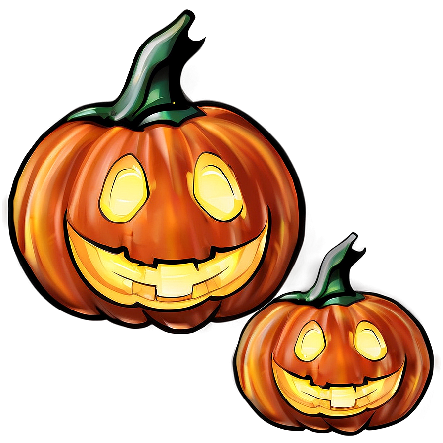 Lively Pumpkin Outline Expression Png 24 PNG image