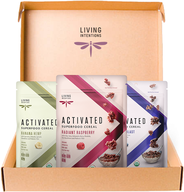 Living Intentions Activated Cereal Boxes PNG image