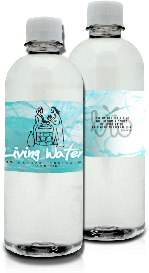 Living Water Bottles Branding PNG image