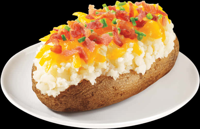 Loaded Baked Potatowith Toppings PNG image