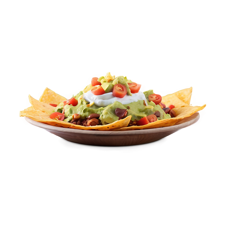 Loaded Nachos With Guacamole Png 06122024 PNG image