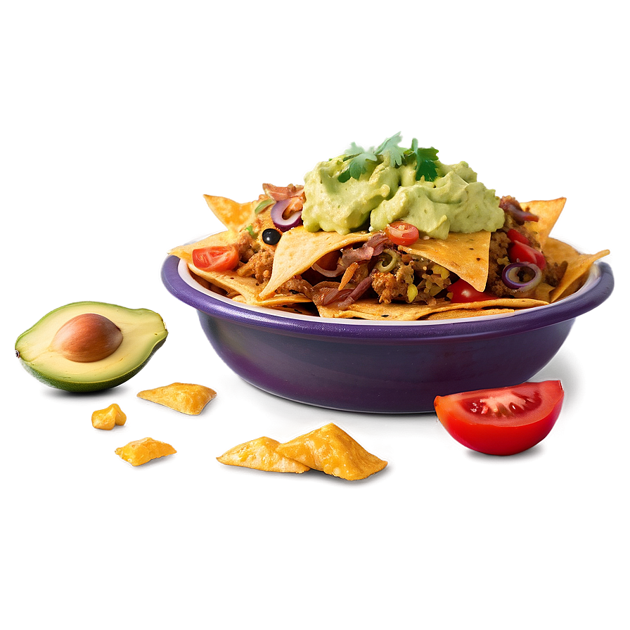 Loaded Nachos With Guacamole Png 73 PNG image