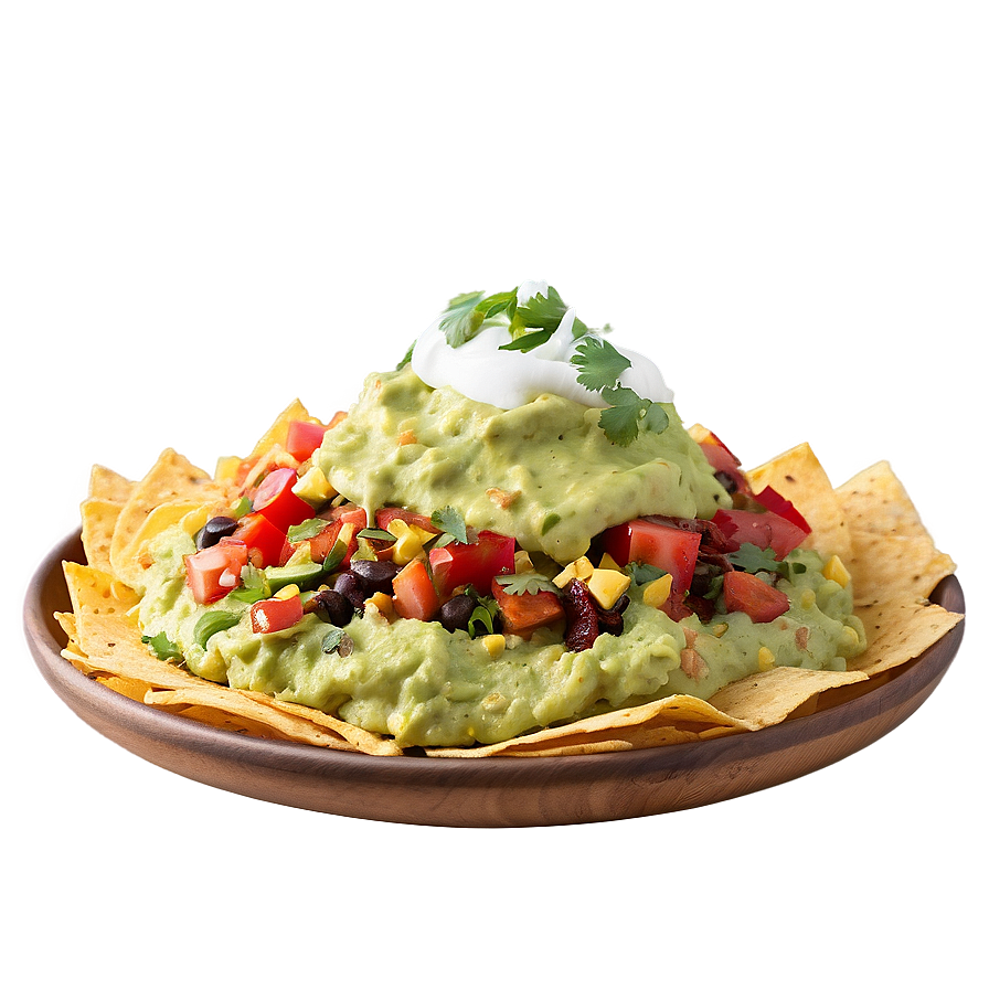 Loaded Nachos With Guacamole Png Fhr56 PNG image