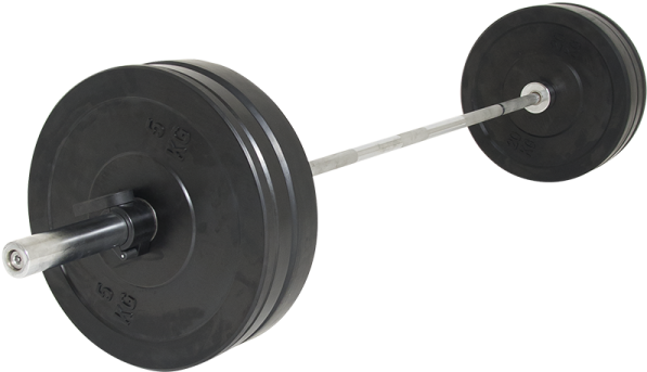 Loaded Olympic Barbell Isolated PNG image