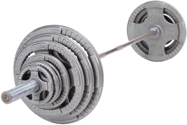 Loaded Standard Barbell Weights PNG image