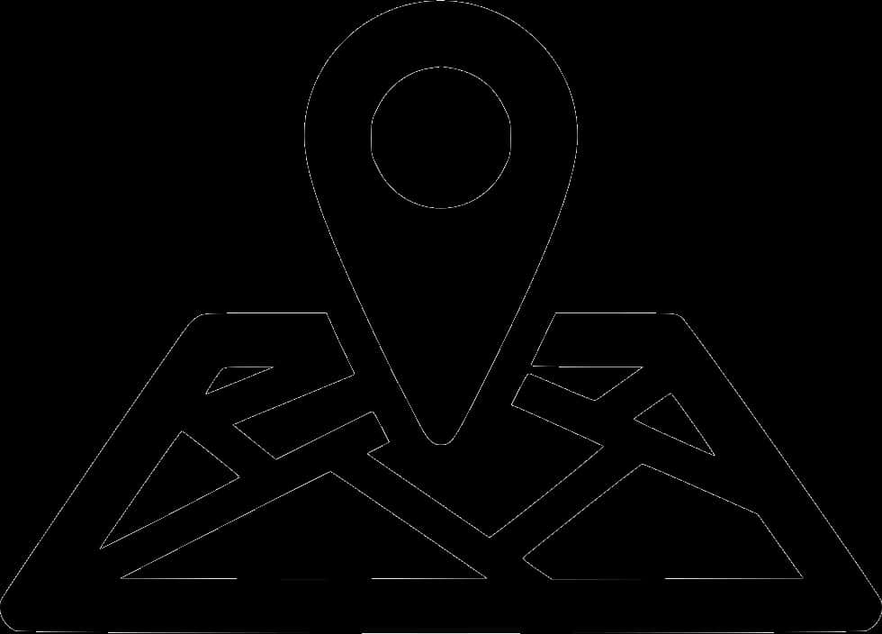 Location Icon Over Map Outline PNG image