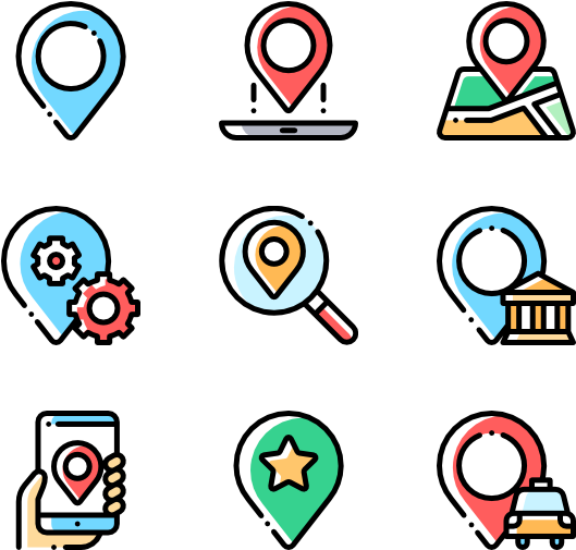 Location Pin Icons Set PNG image