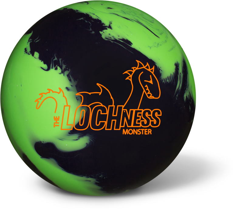 Lochness Monster Themed Bowling Ball PNG image