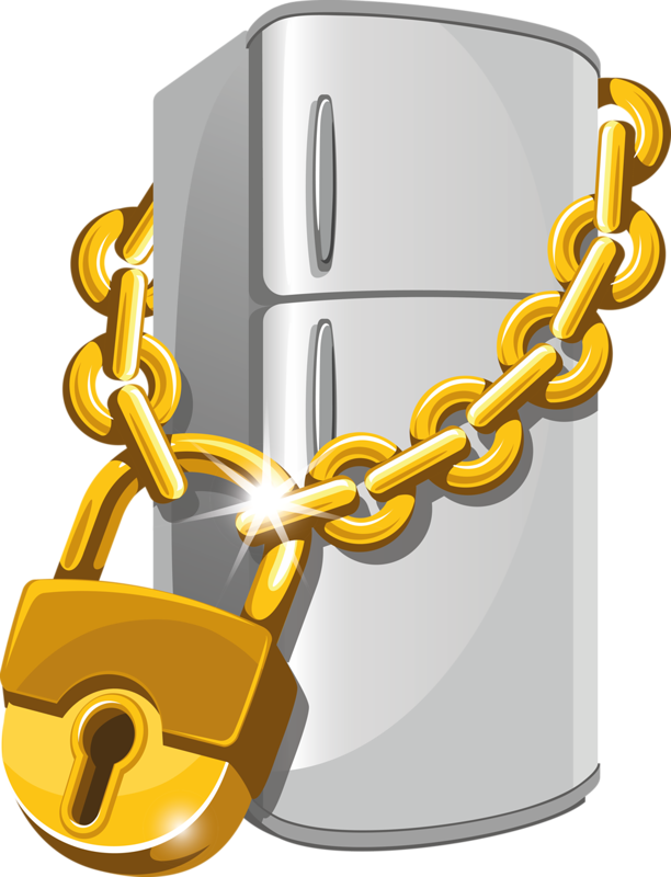 Locked Refrigerator Vector PNG image