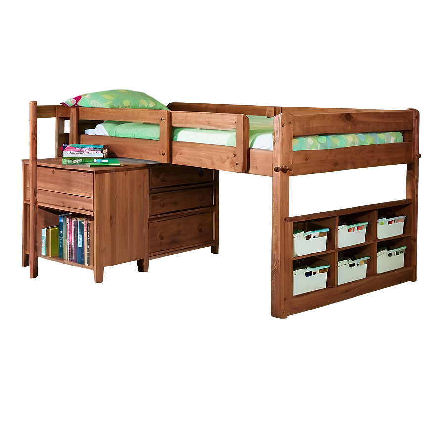 Loft Bed With Desk Png 05042024 PNG image