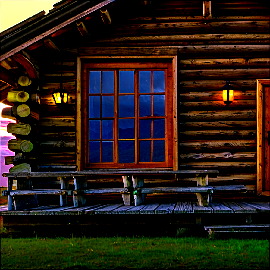 Log Cabin At Sunrise Png Cve PNG image