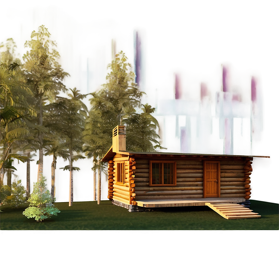 Log Cabin By The Lake Png 06122024 PNG image