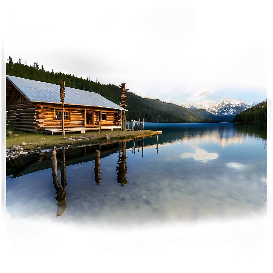 Log Cabin By The Lake Png 7 PNG image