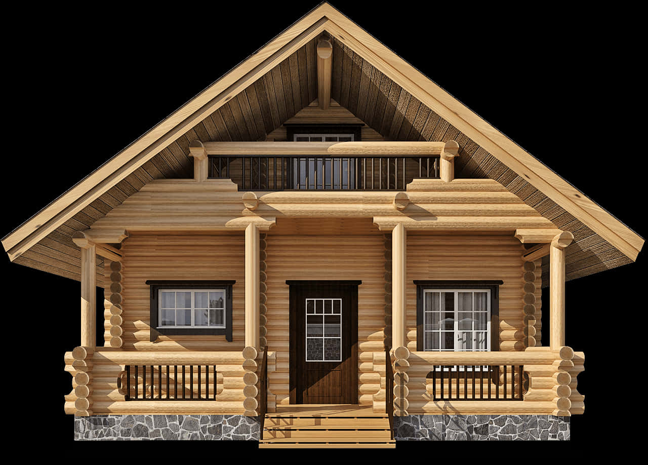 Log Cabin Exterior Design PNG image