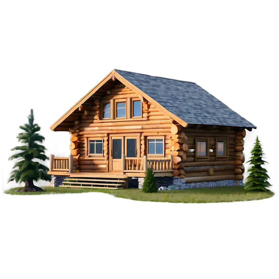 Log Cabin In The Woods Png 06122024 PNG image