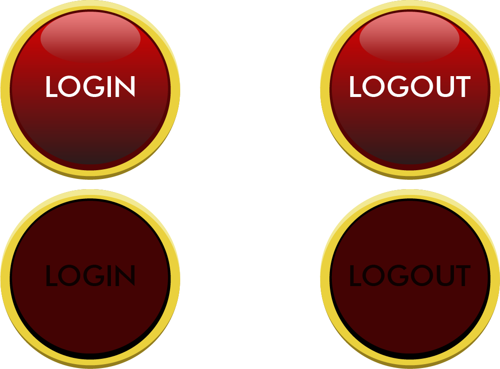 Login Logout Buttons Graphic PNG image