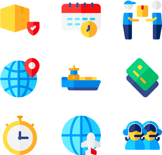 Logisticsand Shipping Icons Set PNG image
