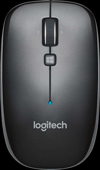 Logitech Wireless Mouse Top View PNG image