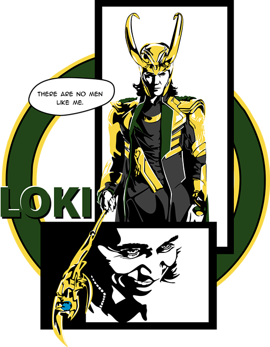 Loki Comic Art Style PNG image