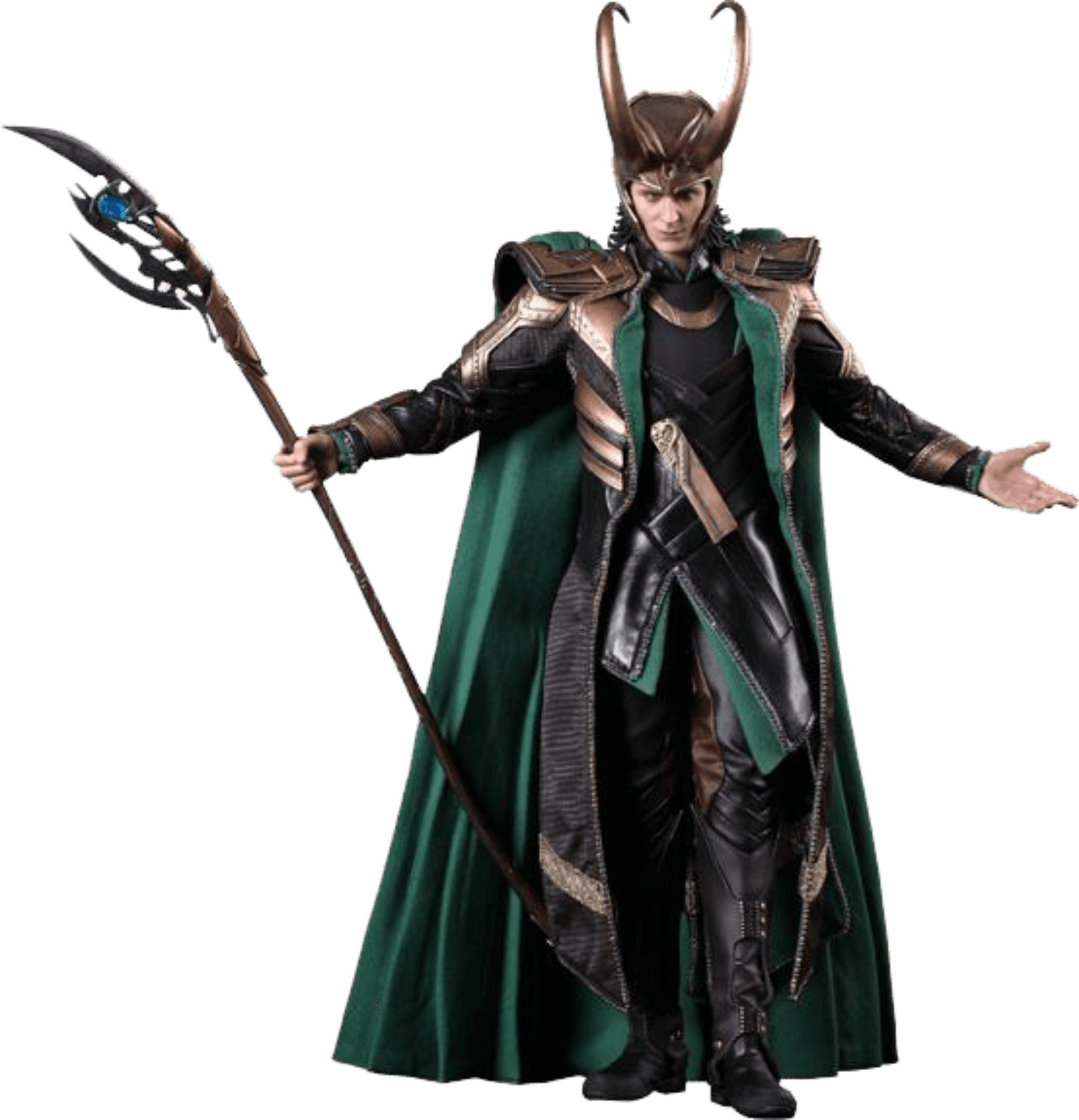 Loki With Scepter Full Costume PNG image