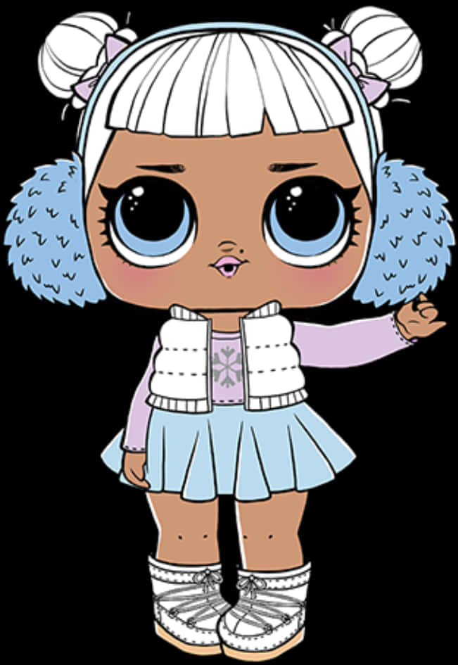 Lol Doll Winter Fashion Illustration PNG image