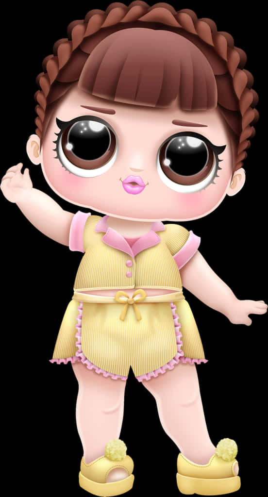 Lol Surprise Doll Yellow Outfit PNG image