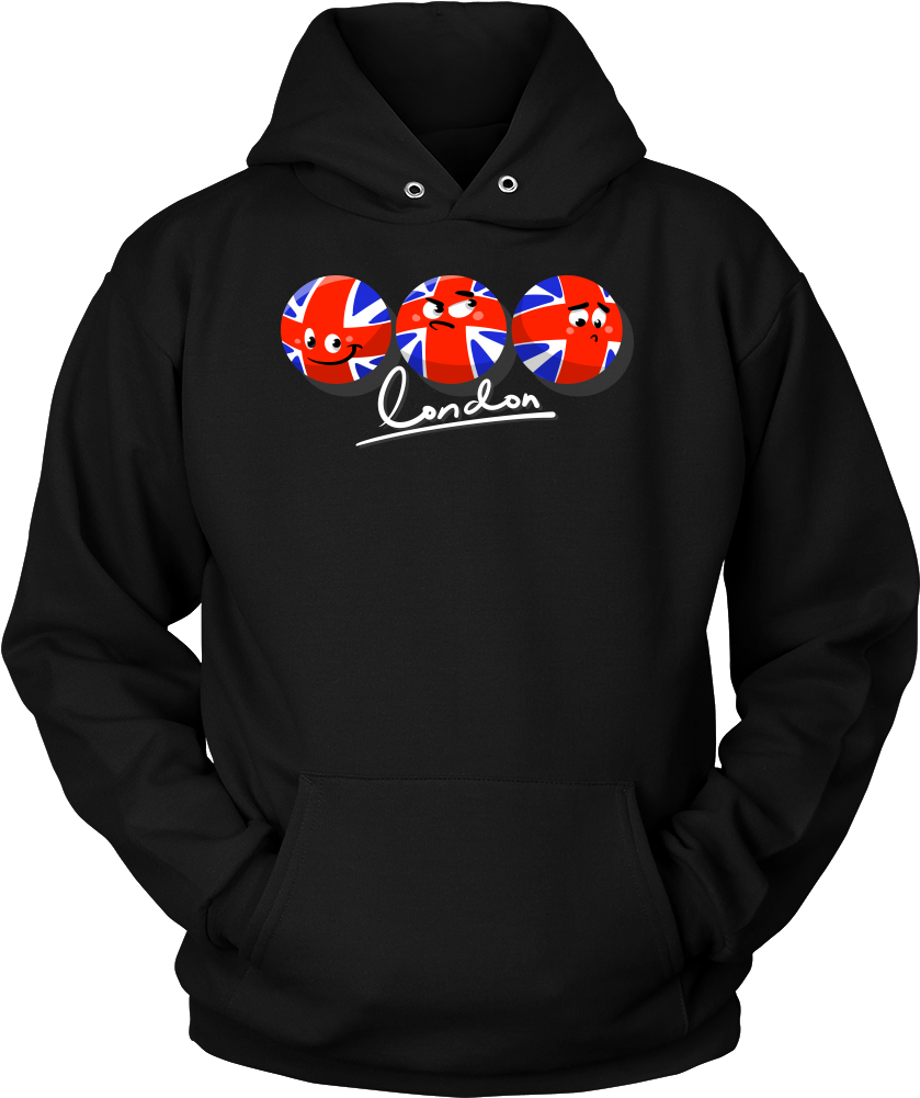 London Themed Hoodiewith Emoji Design PNG image