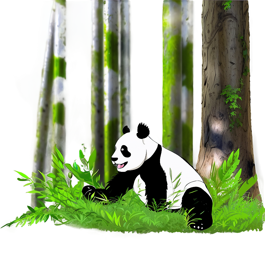 Lonely Panda In Forest Png 05062024 PNG image