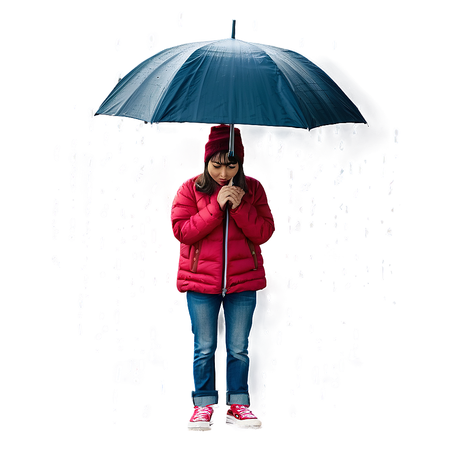 Lonely Sad Person In Rain Png Tlj PNG image