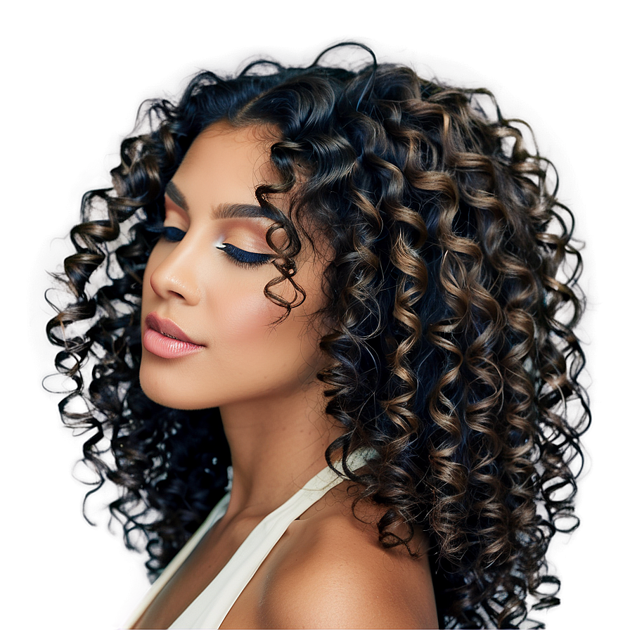 Long Hair Perm Elegance Png 50 PNG image