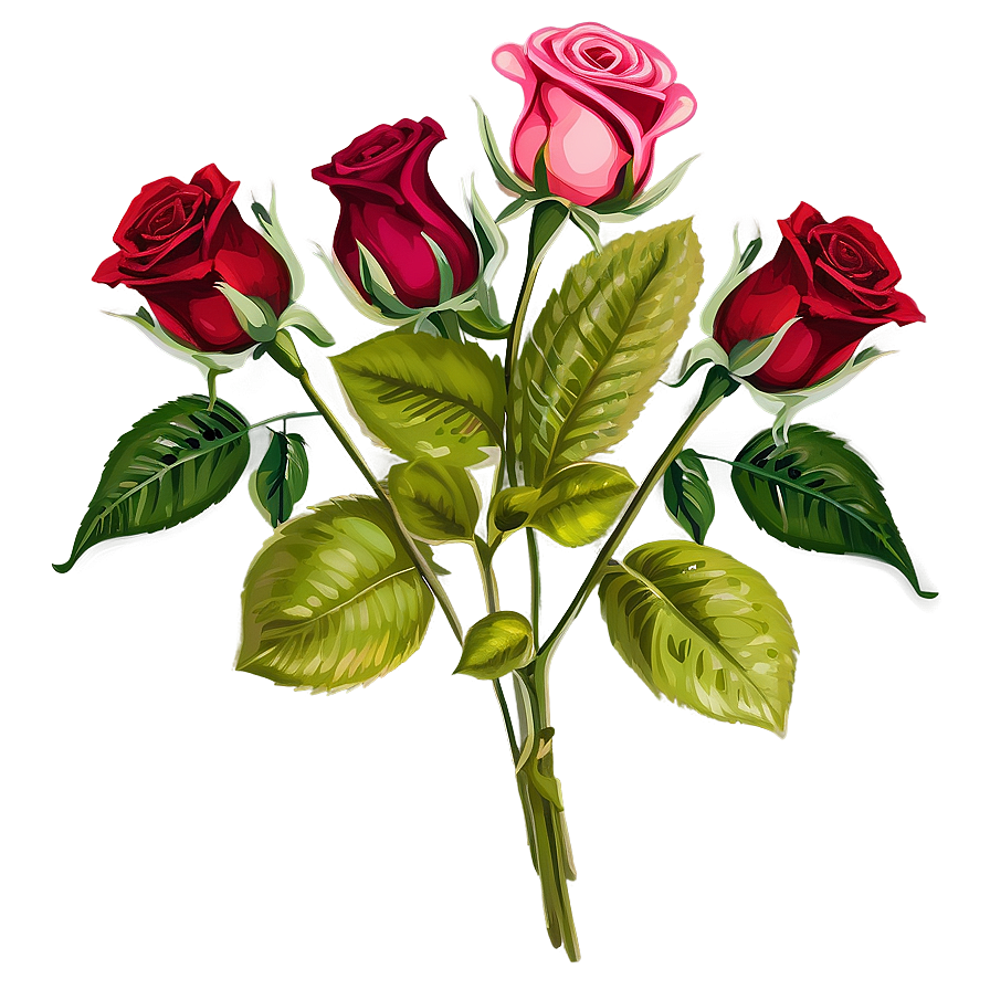 Long-stem Roses Bouquet Png 83 PNG image