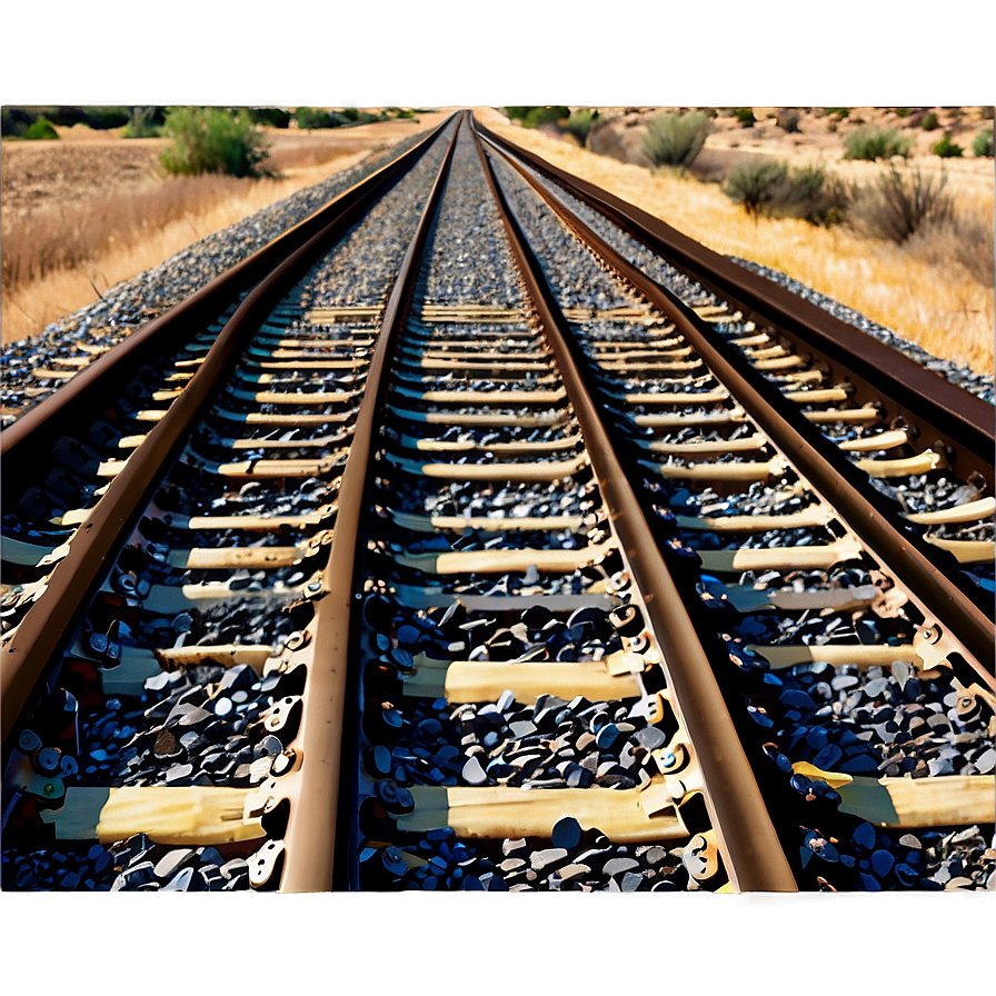 Long Straight Railroad Tracks Png 06122024 PNG image