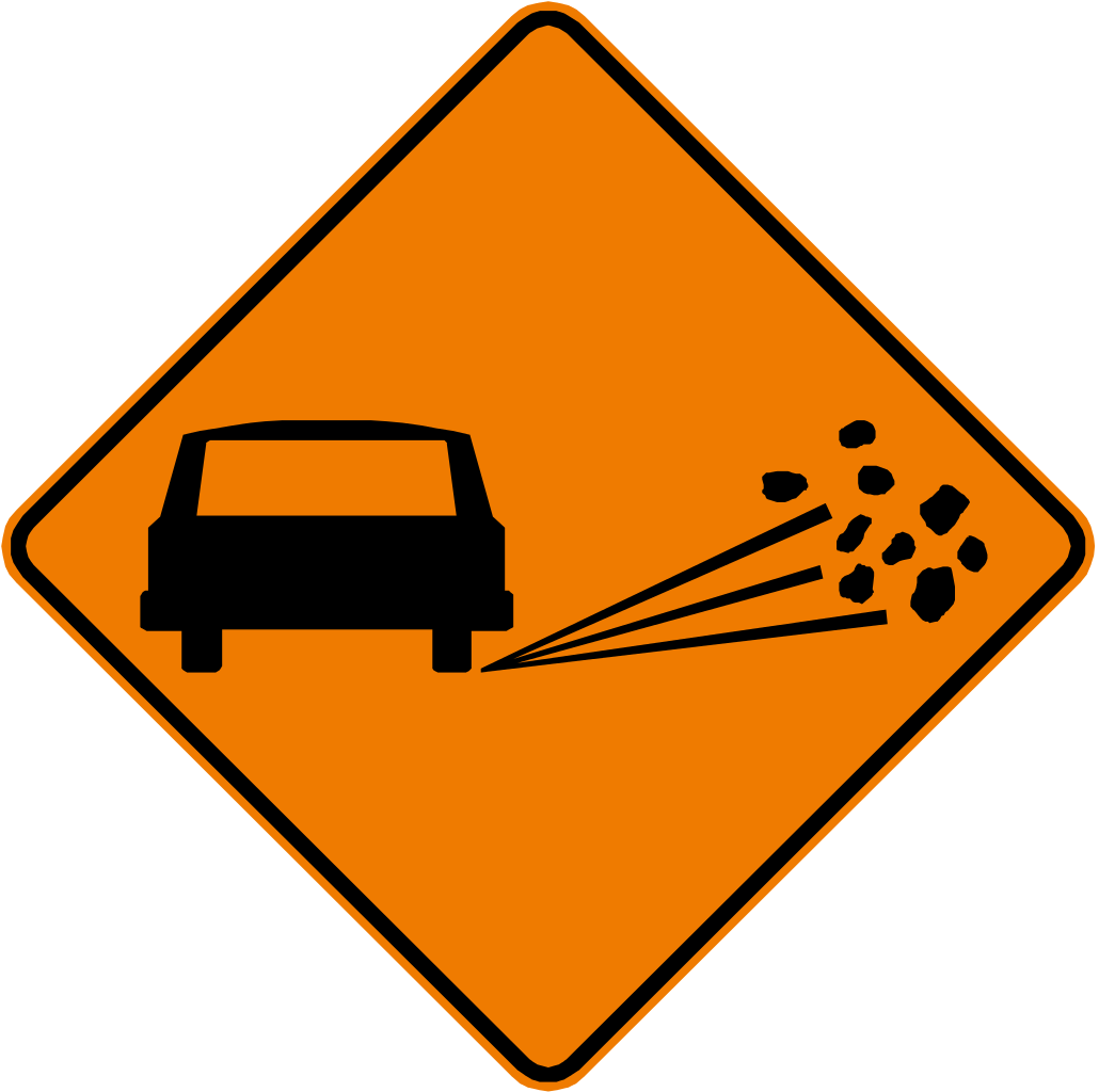 Loose Gravel Road Sign PNG image